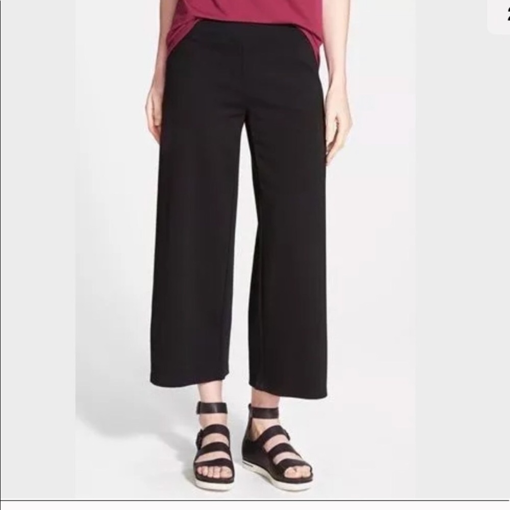 NWT Eileen Fisher Black cropped pant with yoke